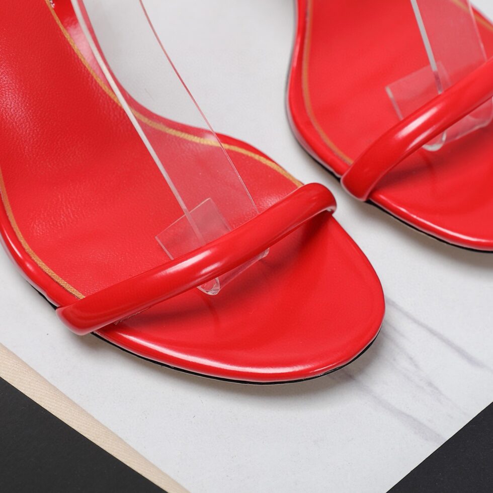 Replica Valentino Roserouche Sandals 1959 100mm in Red Calfskin 109