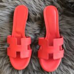 Replica Hermes Oasis Slide Sandals 50mm In Watermelon Epsom Calfskin