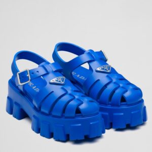 Replica Prada Foam Sandals in Blue Rubber