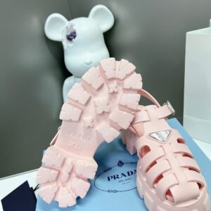 Replica Prada Foam Sandals in Light Pink Rubber 2