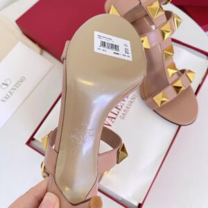 Replica Valentino Roman Stud Sandals 100mm In Rose Cannelle Calfskin 2