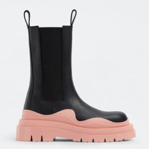 Replica Bottega Veneta BV Tire Chelsea Boots with Pink Outsole