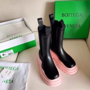 Replica Bottega Veneta BV Tire Chelsea Boots with Pink Outsole 2