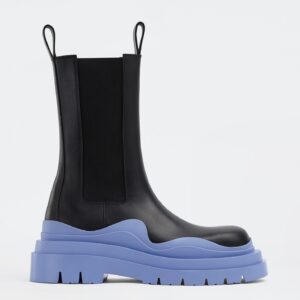 Replica Bottega Veneta BV Tire Chelsea Boots with Blue Outsole