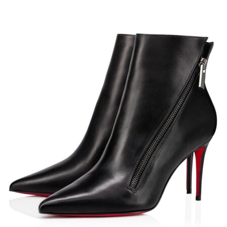 Replica Christian Louboutin Birgikate 85mm Ankle Boots In Black Leather