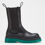 Replica Bottega Veneta BV Tire Chelsea Boots with Green Outsole