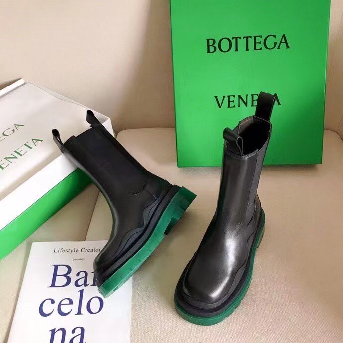 Replica Bottega Veneta BV Tire Chelsea Boots with Green Outsole 105