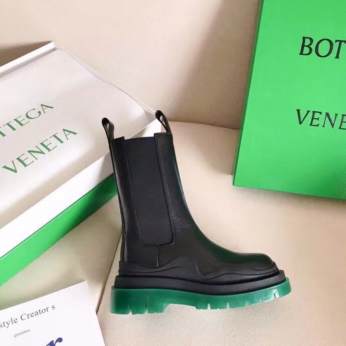 Replica Bottega Veneta BV Tire Chelsea Boots with Green Outsole 107