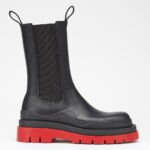 Replica Bottega Veneta BV Tire Chelsea Boots with Red Outsole