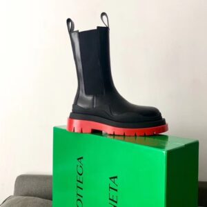 Replica Bottega Veneta BV Tire Chelsea Boots with Red Outsole 2