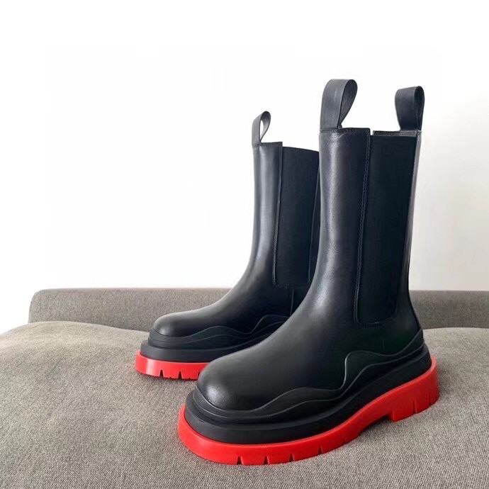 Replica Bottega Veneta BV Tire Chelsea Boots with Red Outsole 106