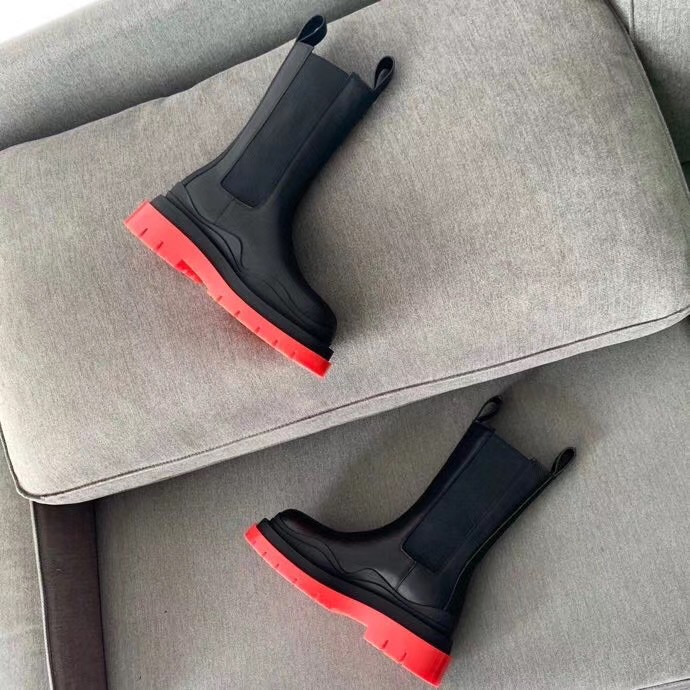 Replica Bottega Veneta BV Tire Chelsea Boots with Red Outsole 108