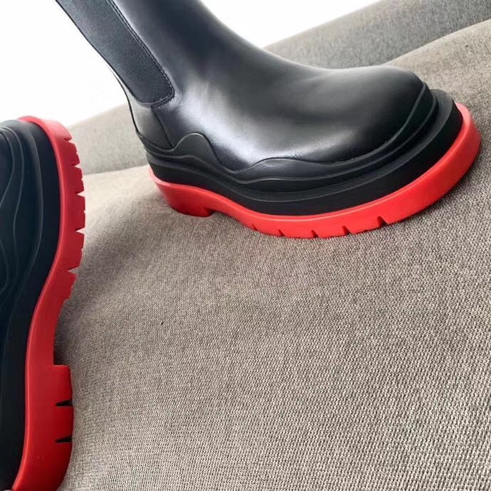 Replica Bottega Veneta BV Tire Chelsea Boots with Red Outsole 110