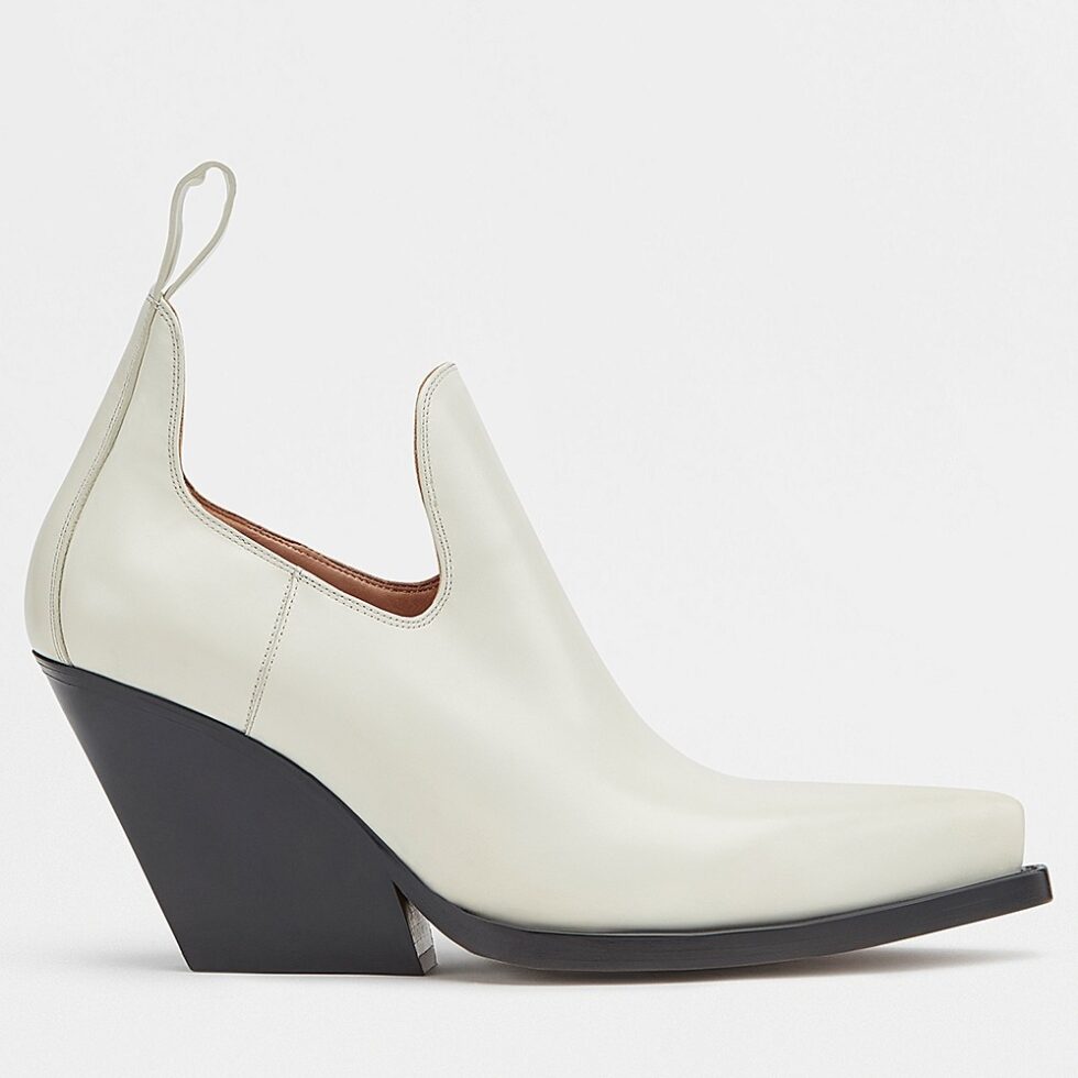 Replica Bottega Veneta BV Lean Ankle Boots In White Calfskin 104