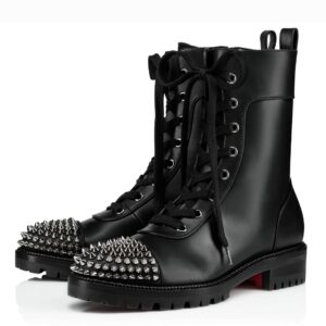 Replica Christian Louboutin Black Ts Croc Flat Ankle Boots