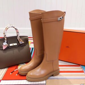 Replica Hermes Variation Boots In Brown Calfskin 2