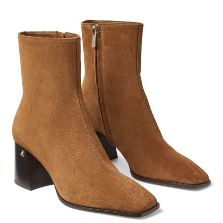 Replica Jimmy Choo Bryelle 65mm Ankle Boots In Brown Suede