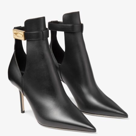 Replica Jimmy Choo Nell Ankle Boots 85mm in Black Leather