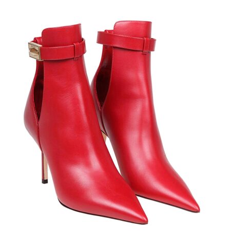 Replica Jimmy Choo Nell Ankle Boots 85mm in Red Leather