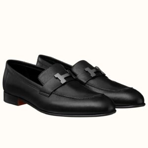 Replica Hermes Men’s Paris Loafers In Black Calfskin