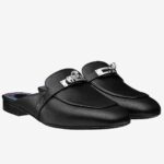 Replica Hermes Oz Mules In Black Calfskin