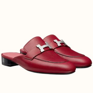 Replica Hermes Trocadero Mules In Red Goatskin