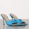 Replica Hermes Trocadero Mules In Blue Suede 103