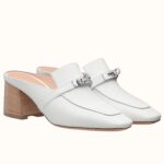 Replica Hermes Blossom Mules 60mm In White Goatskin