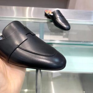 Replica Hermes Catena Mules In Black Calfskin 2