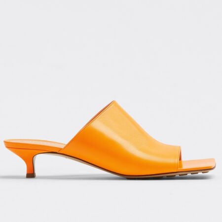 Replica Bottega Veneta Stretch Mules 40mm In Orange Lambskin