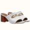 Replica Roger Vivier Viv’ Choc Side Strass Buckle Mules in White Leather 102