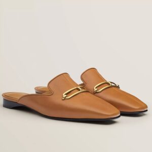 Replica Hermes Esmee Mules in Brown Calfskin