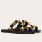 Replica Valentino One Stud Slide Sandals In Black Calfskin 103