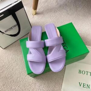 Replica Bottega Veneta Band Slides In Lavender Lambskin 2