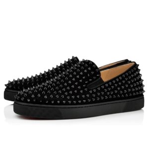 Replica Christian Louboutin Men’s Roller-boat Flat Sneakers Black