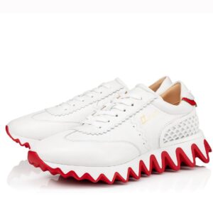 Replica Christian Louboutin Men’s Loubishark Sneakers In White Leather