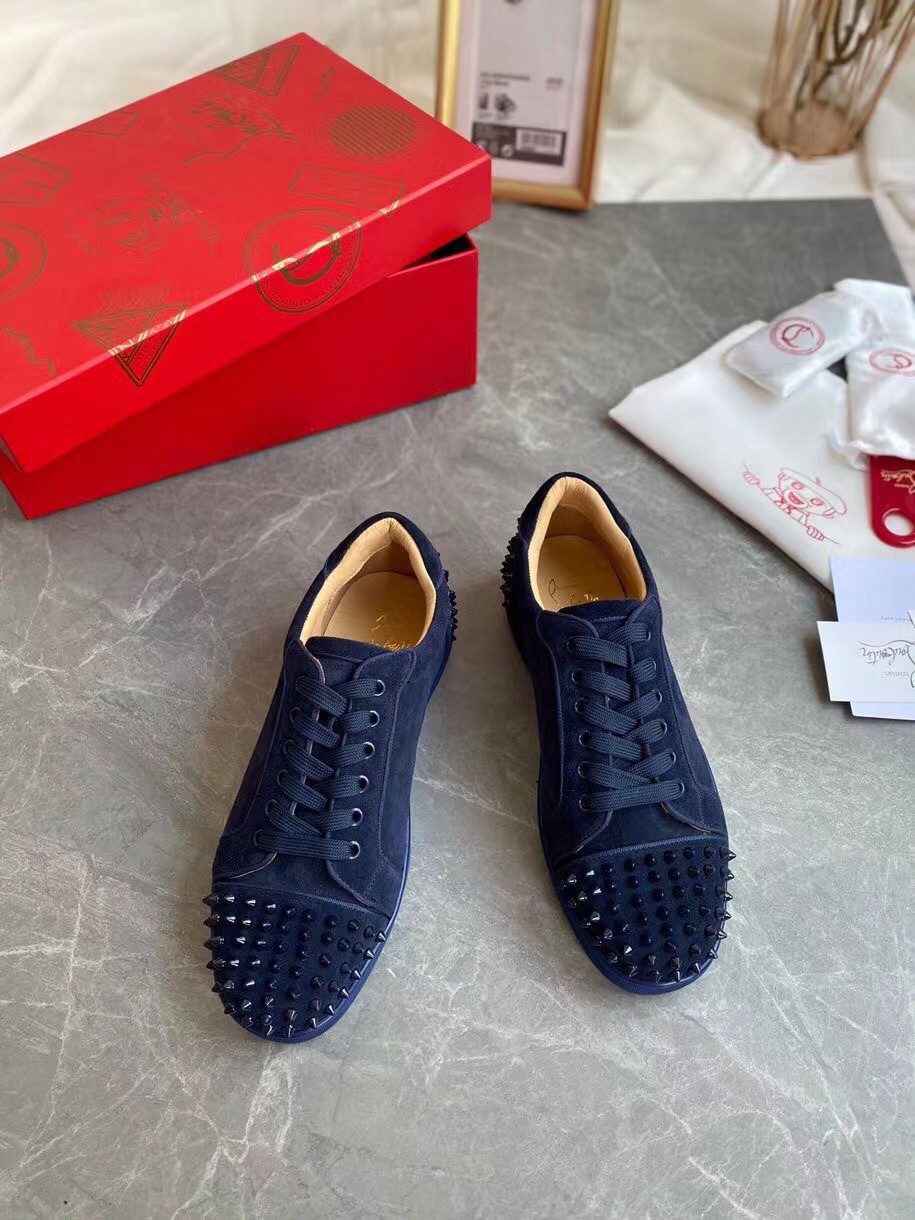 Replica Christian Louboutin Men’s Seavaste 2 Orlato Flat Sneakers Blue 113