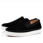 Replica Christian Louboutin Men’s Pik Boat Flat Sneakers Black