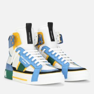 Replica Dolce & Gabbana Men’s Blue Custom 2.Zero High-top Sneakers