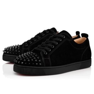 Replica Christian Louboutin Men’s Louis Junior Spikes Orlato Flat Sneakers Black