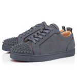 Replica Christian Louboutin Men’s Louis Junior Spikes Orlato Flat Sneakers Grey