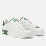 Replica Dolce & Gabbana Men’s Portofino Sneakers with Green Branded