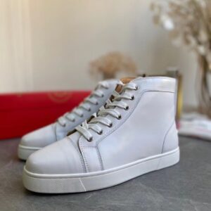 Replica Christian Louboutin Men’s Louis Flat Sneakers In White Leather 2