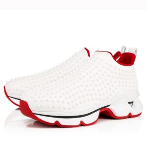 Replica Christian Louboutin Men’s Spike Sock Donna Sneakers White