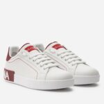 Replica Dolce & Gabbana Women’s Portofino Sneakers with Red Branded