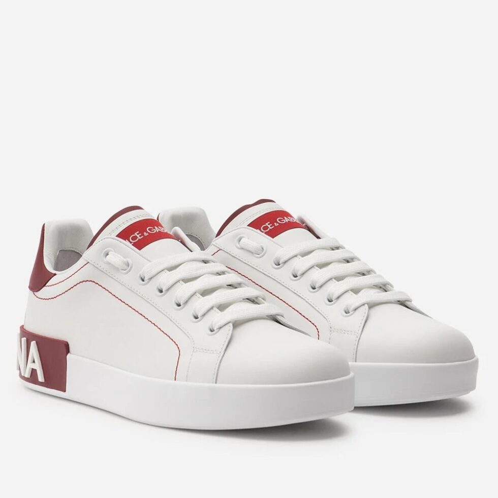 Replica Dolce & Gabbana Women’s Portofino Sneakers with Red Branded 104