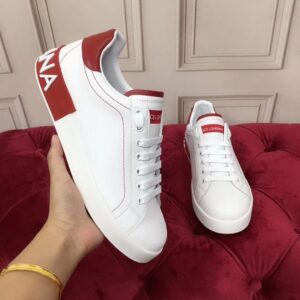 Replica Dolce & Gabbana Women’s Portofino Sneakers with Red Branded 2