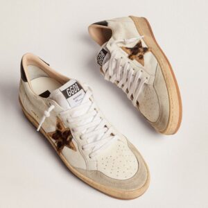 Replica Golden Goose Women’s Ball Star Sneakers with Leopard Print Pony Star