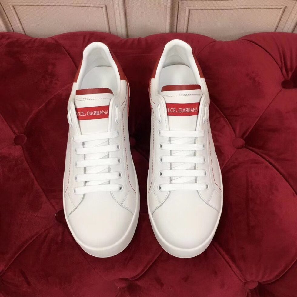 Replica Dolce & Gabbana Women’s Portofino Sneakers with Red Branded 106