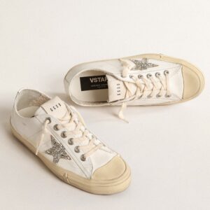 Replica Golden Goose Women’s V-Star Sneakers with Glitter Star